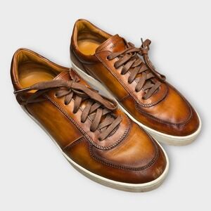 Magnanni Brown Leather Sneakers Shoes 9 1/2 EU 42 1/2 Made in Portugal Very Good